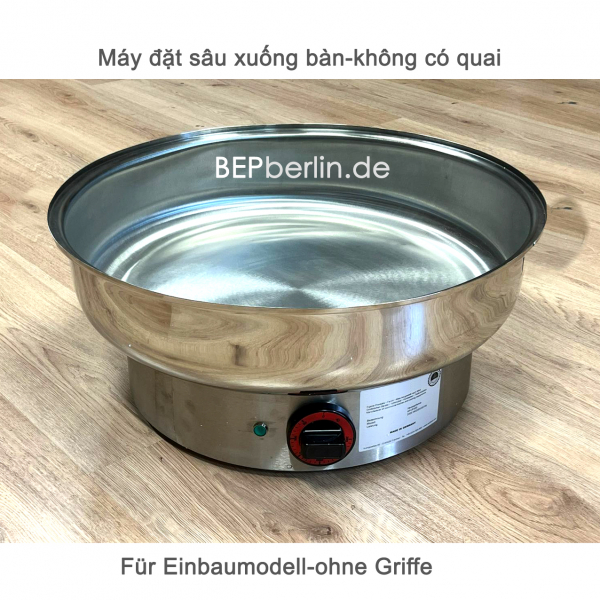 Einbau-Heisse Pfanne für 53cm Ø, 230V, 2,2 kW,  300 °C, 18 Liter, 12,5cm Höhe
